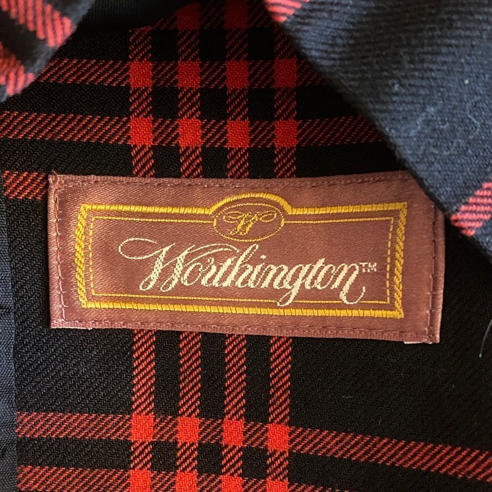 Vintage Worthington Red and Black Checkered Double Button Blazer - Picture 7 of 8
